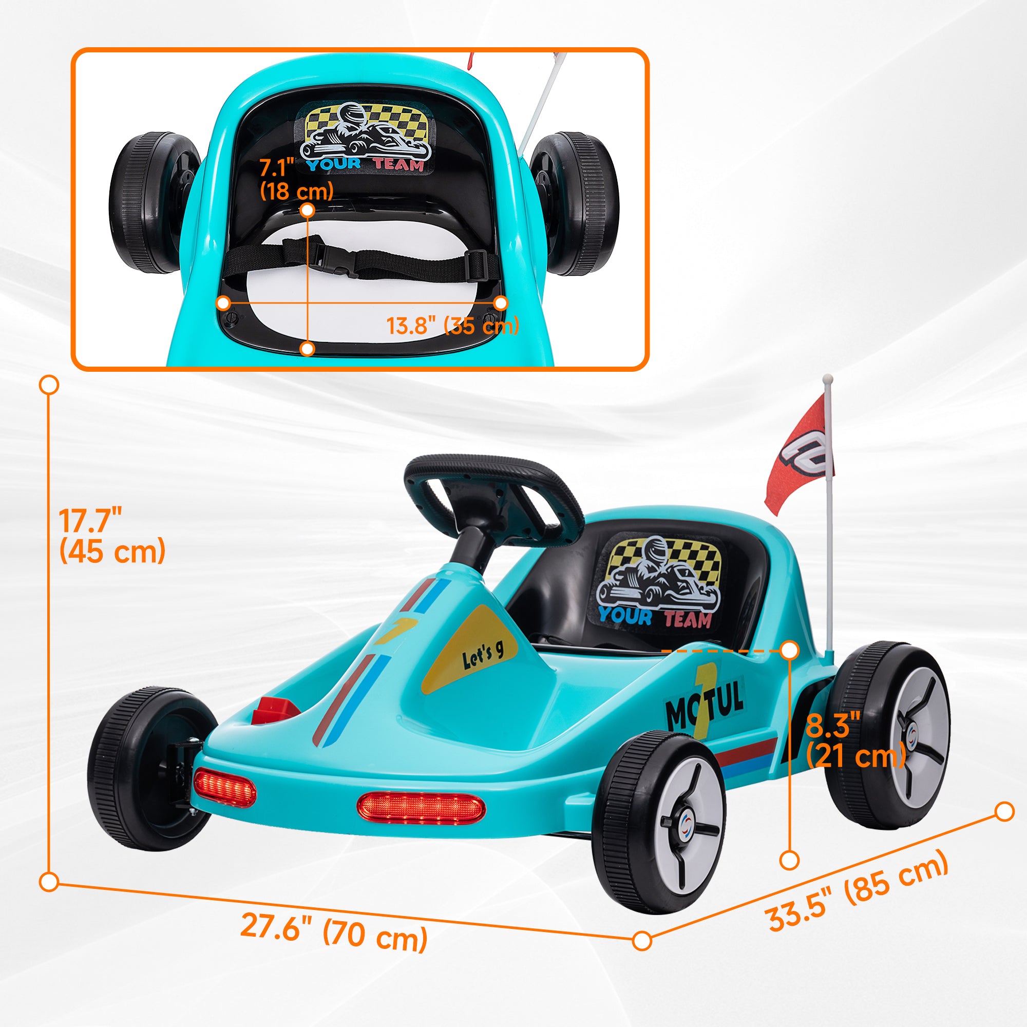 6V Electric Go Kart for Aged 3-5 Kids with Music, Light, Horn, Blue Pedal Go Karts for Kids at Gallery Canada