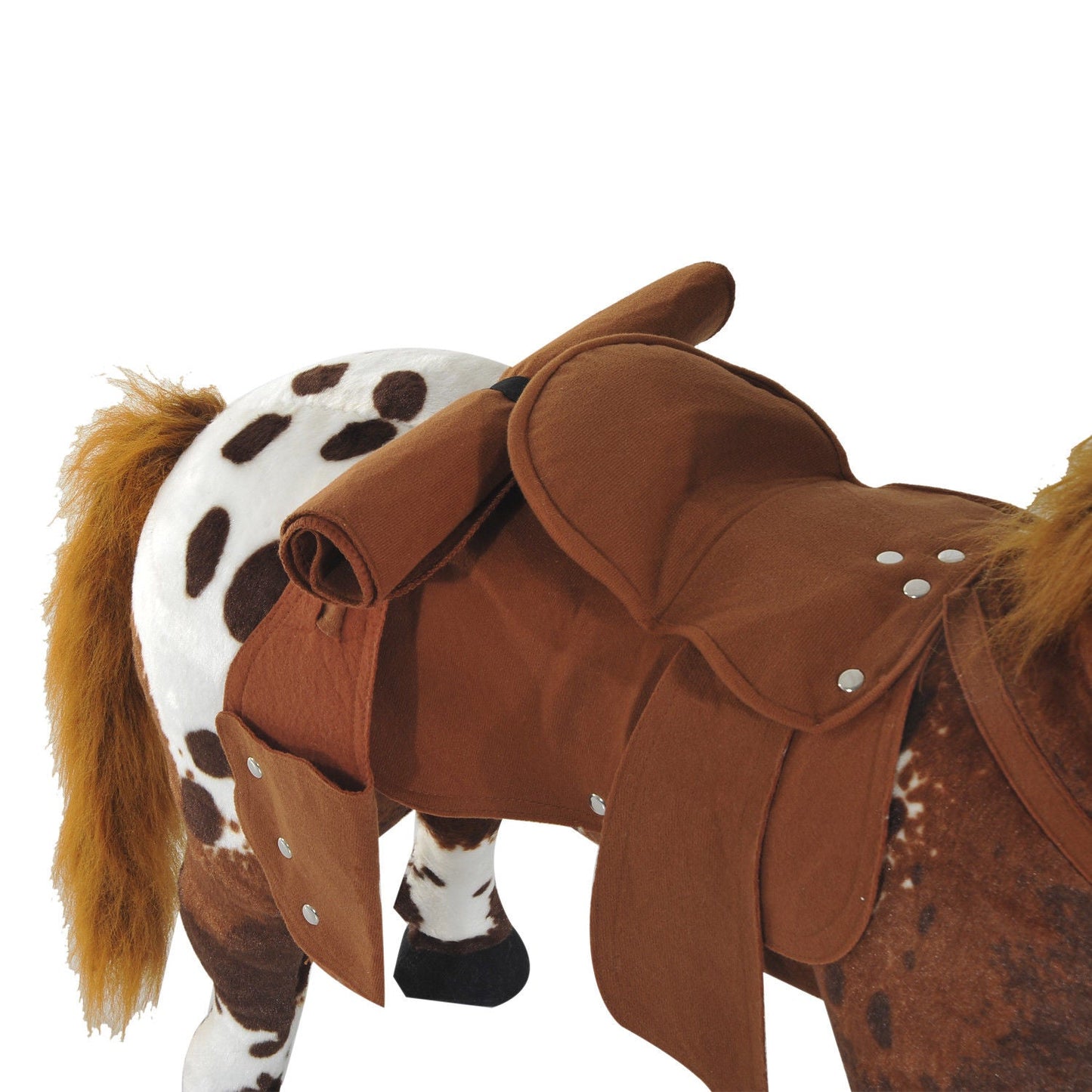 Standing Ride on Horse Children Cowboy Plush Pony Toy w/ Neighing Sound Brown Rocking Horses   at Gallery Canada