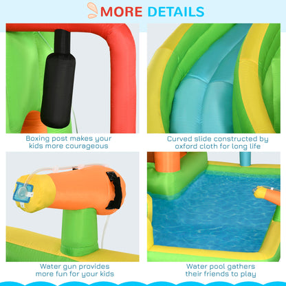 8-in-1 Inflatable Water Slide Bounce House with Pool, Trampoline, 750W Blower, Multi-Color Inflatables   at Gallery Canada