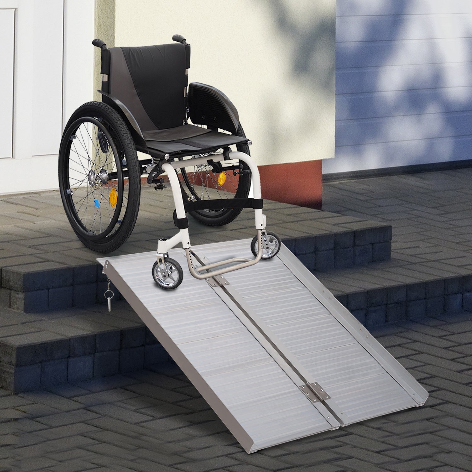 3ft Wheelchair Ramp Foldable Portable Scooter Mobility Easy Access Carrier Ramp with Carrying Handle Aluminum Alloy Knee Walker & Wheelchair Ramps   at Gallery Canada