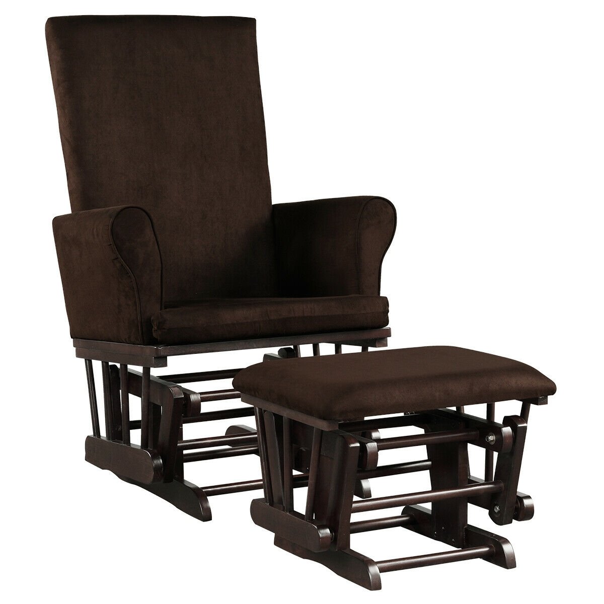 Baby Nursery Relax Rocker Rocking Chair Glider & Ottoman Set, Coffee Recliners Coffee at Gallery Canada