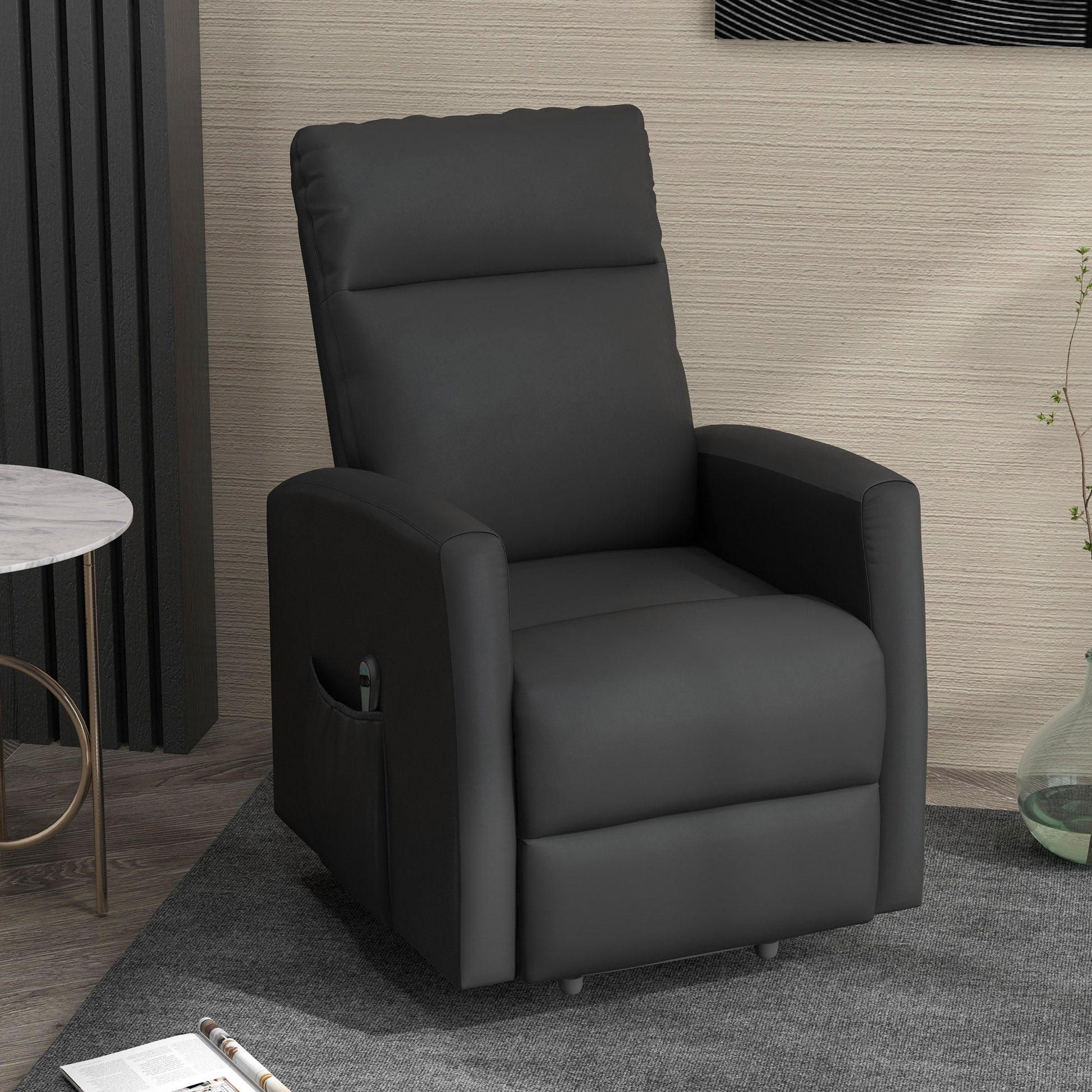 Power Lift Recliner Chair with Remote Control Side Pocket for Living Room Home Office Study Grey Electric Power Lift Chairs   at Gallery Canada