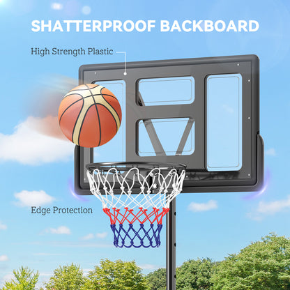 Basketball Hoop Outdoor, 7.5-10ft Portable Basketball Goal with Wheels and 43" Backboard, for Teenagers Youth Adults Basketball   at Gallery Canada