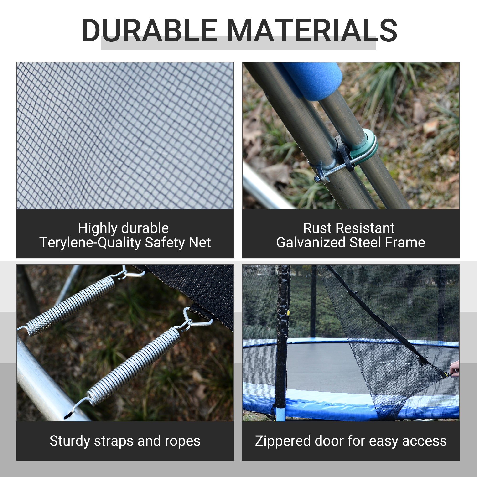 12FT Trampoline Net Enclosure Trampolining Bounce Safety Accessories w/ 8 Poles Net Enclosure Only, Black Trampolines at Gallery Canada