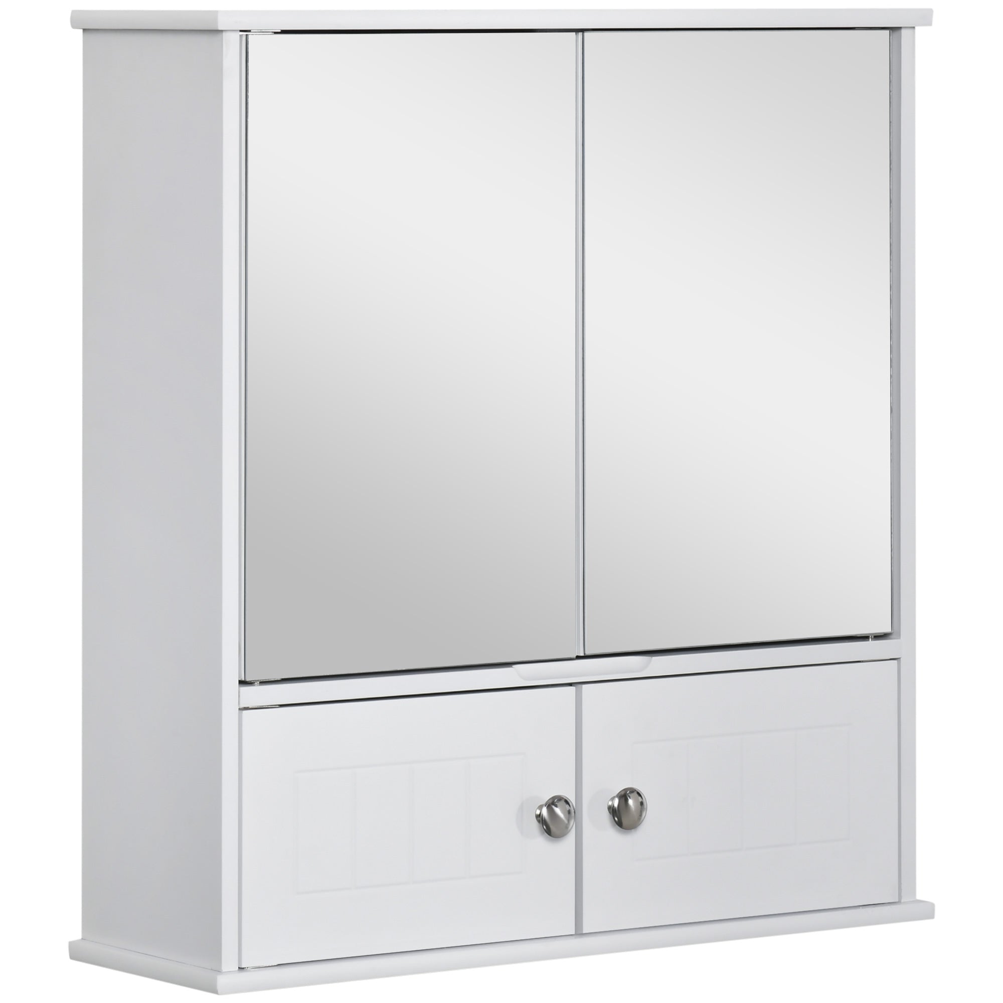 Bathroom Mirror Cabinet, Wall Mounted Medicine Cabinet, Storage Cupboard with Double Doors and Adjustable Shelf, White Mirror Medicine Cabinets White  at Gallery Canada