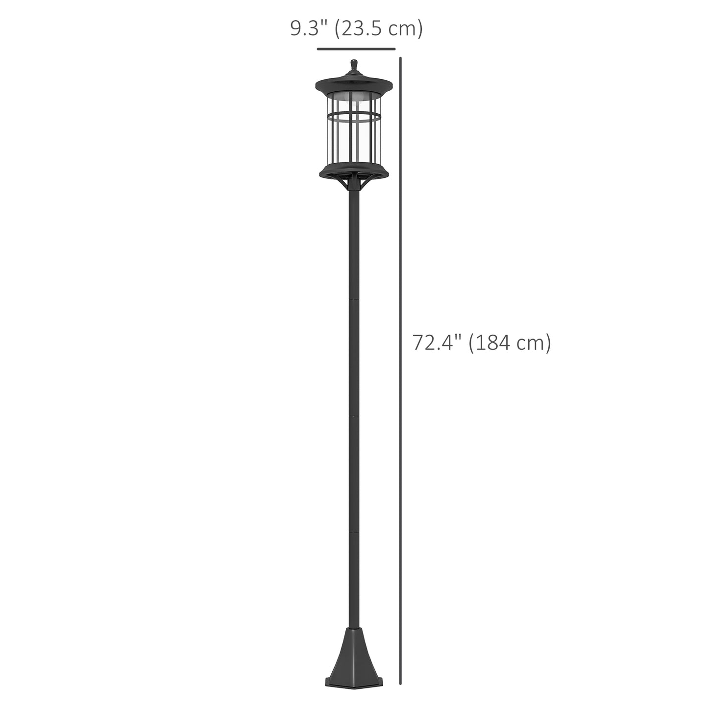 72" Solar Post Light, Cool White LED Outdoor Lamp, Waterproof IP44 for Patio, Garden, Backyard, Pathway Solar Post Lamps   at Gallery Canada