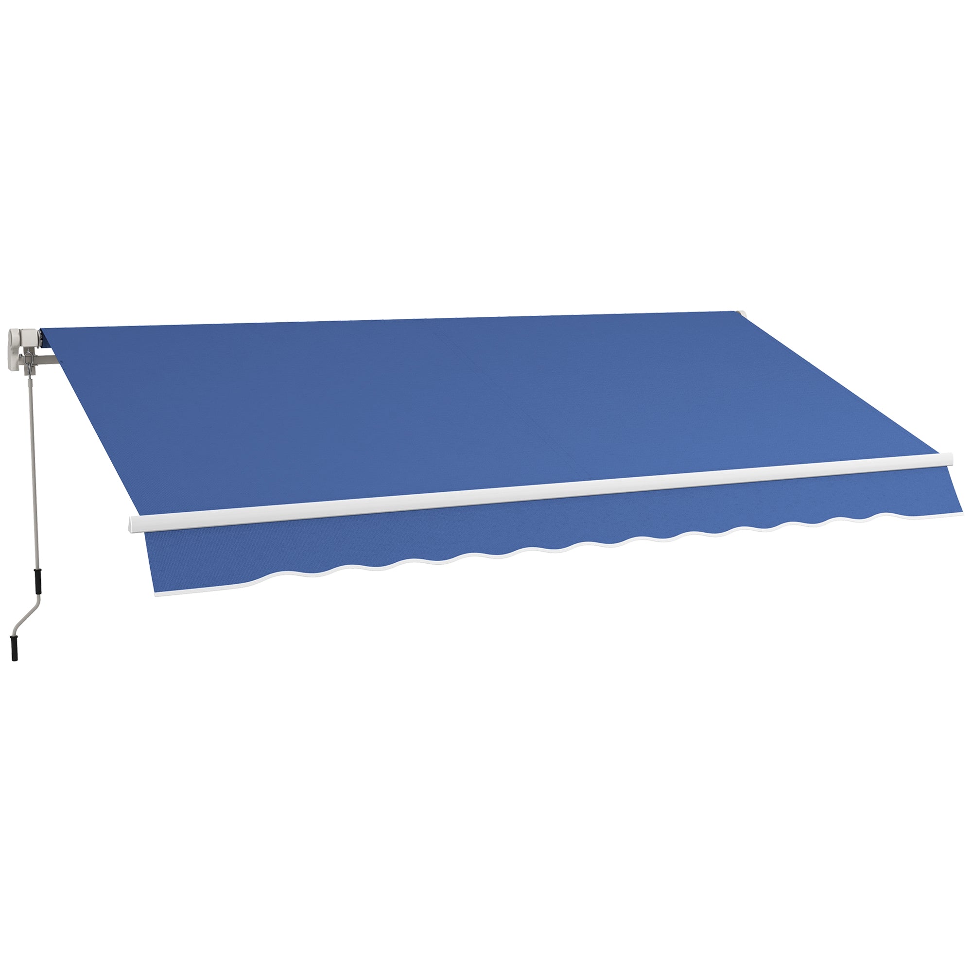 12' x 10' Manual Retractable Awning Outdoor Sunshade Shelter with Adjustable &; Versatile Design, Dark Blue Patio Awnings at Gallery Canada