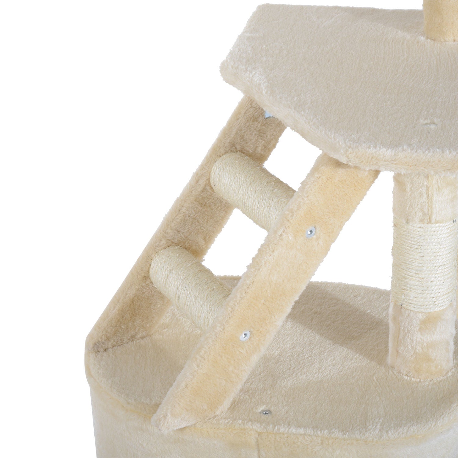 49” Deluxe Cat Tree Furniture Scratching Pet Tower Kitten Play Post (Creamy White) Cat Posts   at Gallery Canada