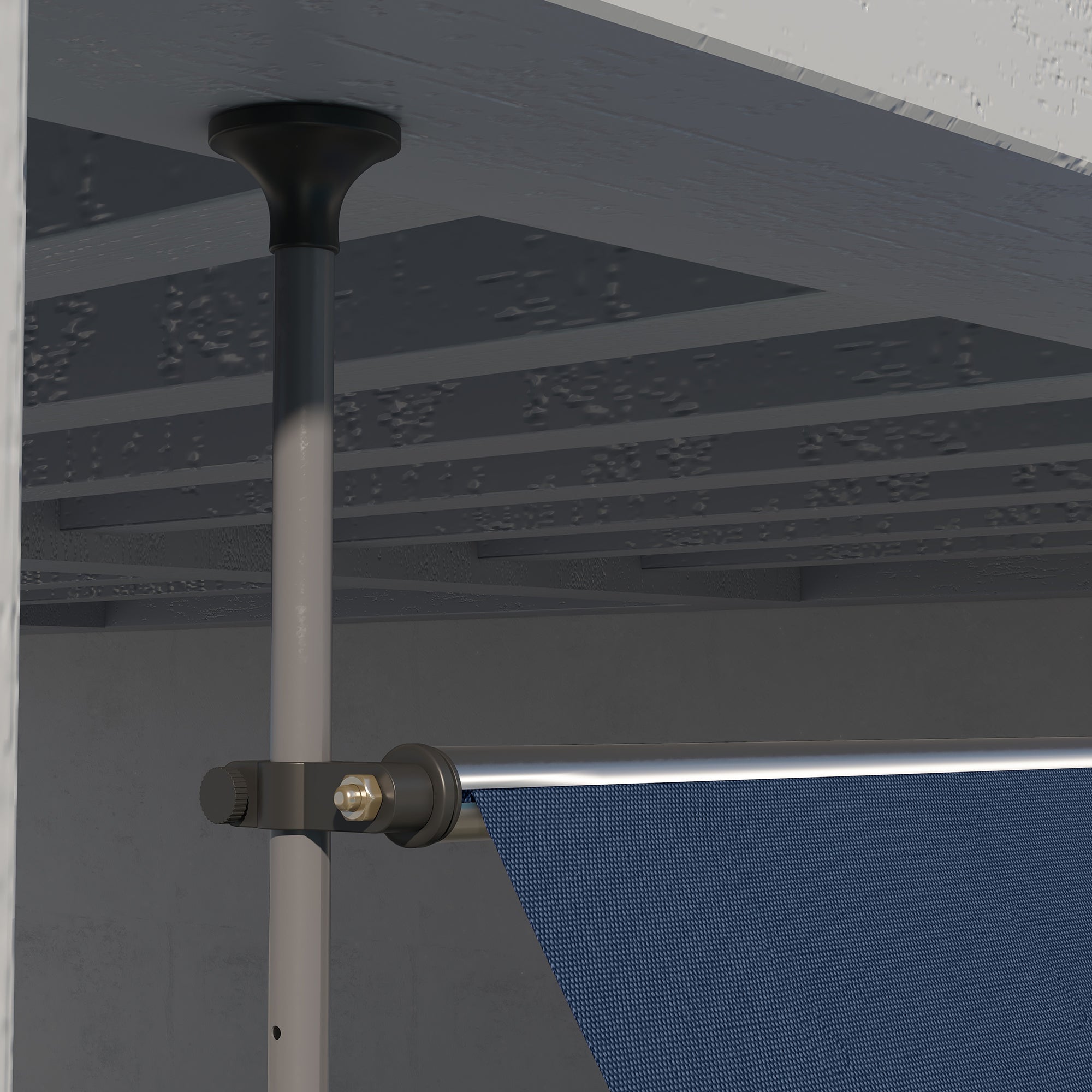 11.5' x 4' Manual Retractable Awning, Non-Screw Freestanding Patio Awning, UV Resistant, for Window or Door, Blue Patio Awnings at Gallery Canada