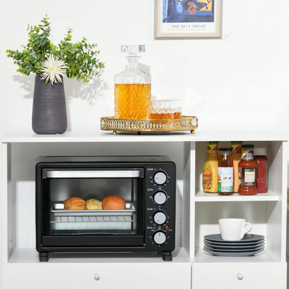 Compact Kitchen Pantry Cabinet Server Hutch Storage Buffet with Microwave Oven Stand Drawer and Shelves, White Kitchen Pantry Cabinets   at Gallery Canada