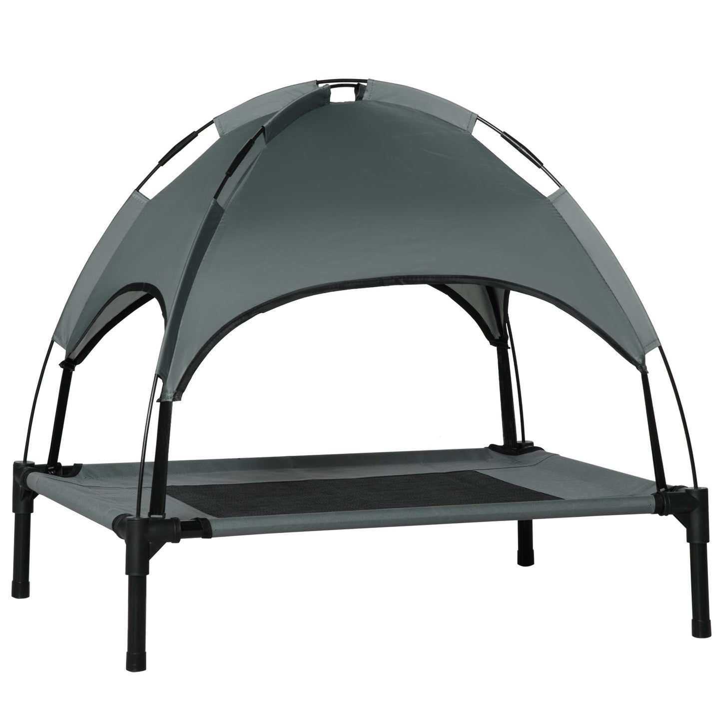 Elevated Dog Bed with Canopy, Portable Raised Dog Cot for M Sized Dogs, Indoor &; Outdoor, 30" x 24" x 29", Grey Elevated Dog Beds Multi Colour  at Gallery Canada