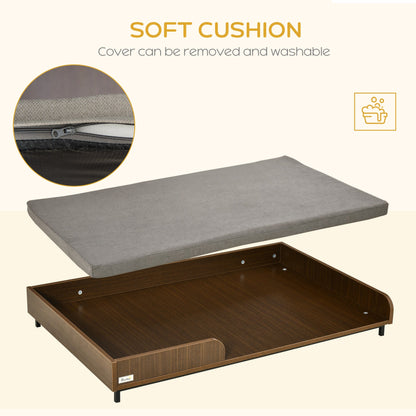 Elevated Dog Bed Frame, Furniture Style Pet Sofa, Modern Portable Cat Lounge, with Soft Cushion, Washable Cover, Steel Legs, for Large Dog, Brown - Gallery Canada