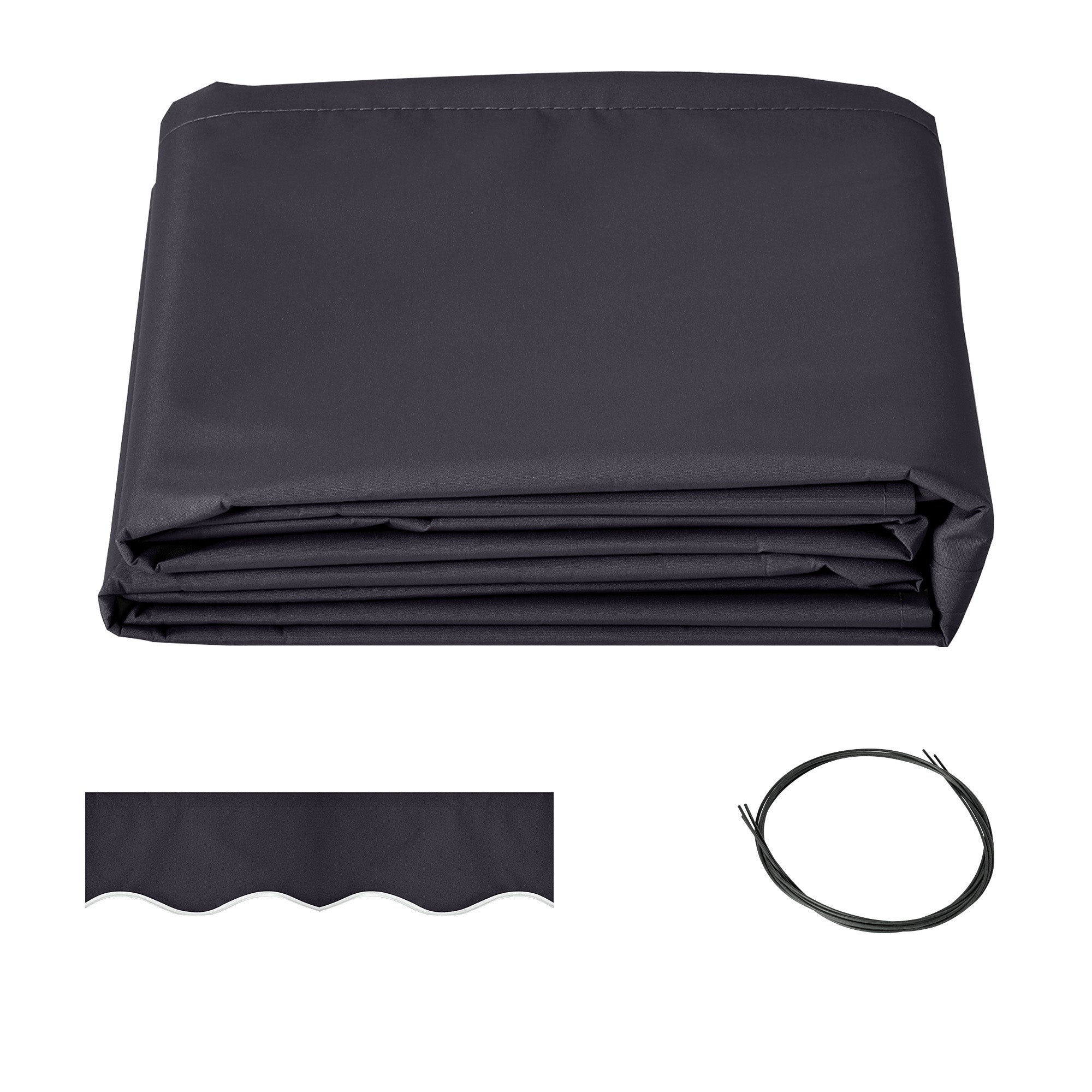 11' x 10' Retractable Awning Fabric Replacement Outdoor Sunshade Canopy Awning Cover, UV Protection, Grey Awning Fabric Replacement Grey at Gallery Canada