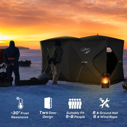 5-8 Person Pop-up Ice Fishing Shelter, Portable Ice Fishing Tent, Black Ice Fishing Tents   at Gallery Canada