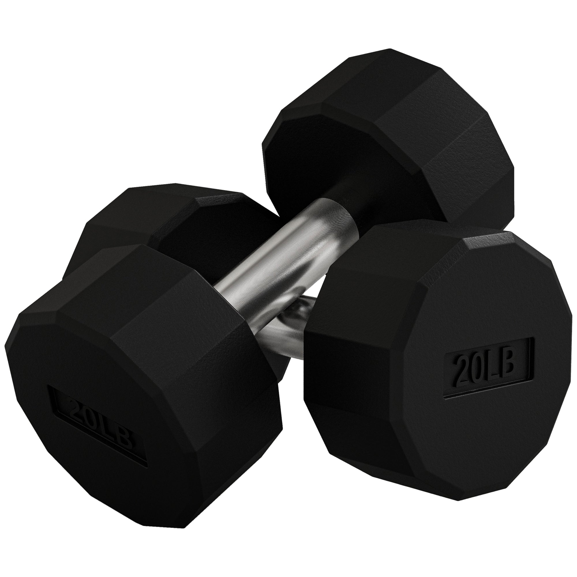 2 x 20lbs Dumbbells Set with Non-Slip Grip, Rubber Covered Weights for Men Women Home Gym Workout Dumbbells & Barbells   at Gallery Canada