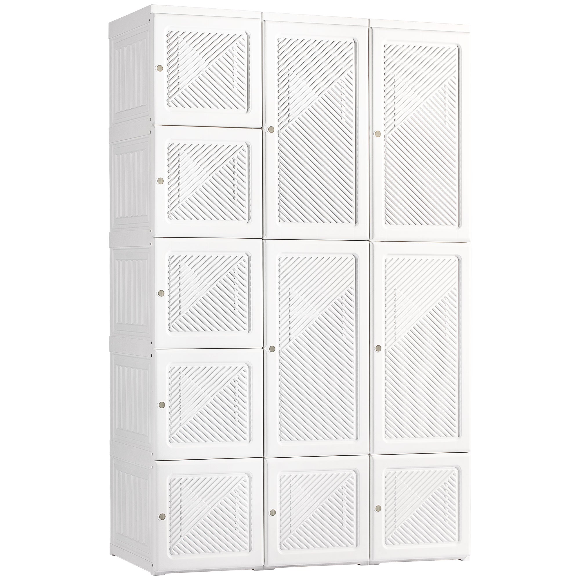 Portable Wardrobe Closet, Folding Bedroom Wardrobe, Clothes Storage Organizer with 8 Cube Compartments, White Clothing Storage at Gallery Canada