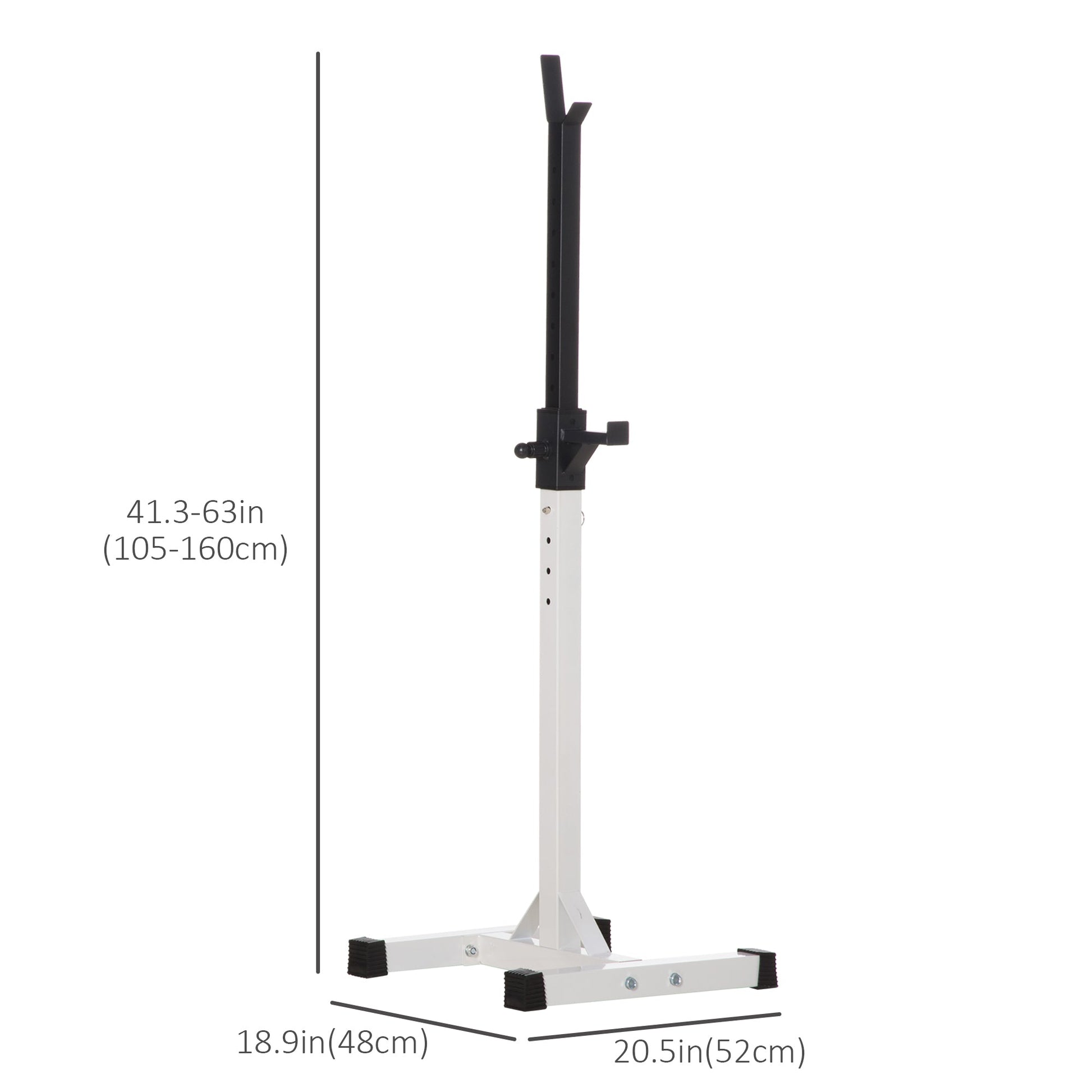 Adjustable Barbell Rack Stable Power Squat Stand Portable 2 Bars Barbell Holder Weight Rack, Black and White Power Towers   at Gallery Canada