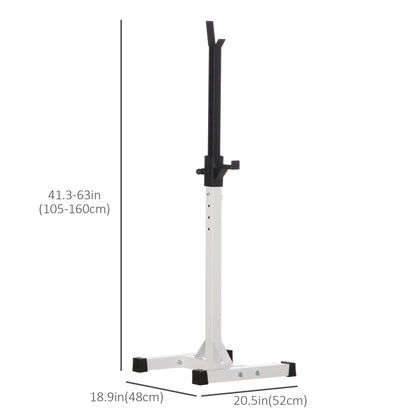 Adjustable Barbell Rack Stable Power Squat Stand Portable 2 Bars Barbell Holder Weight Rack, Black and White Power Towers   at Gallery Canada