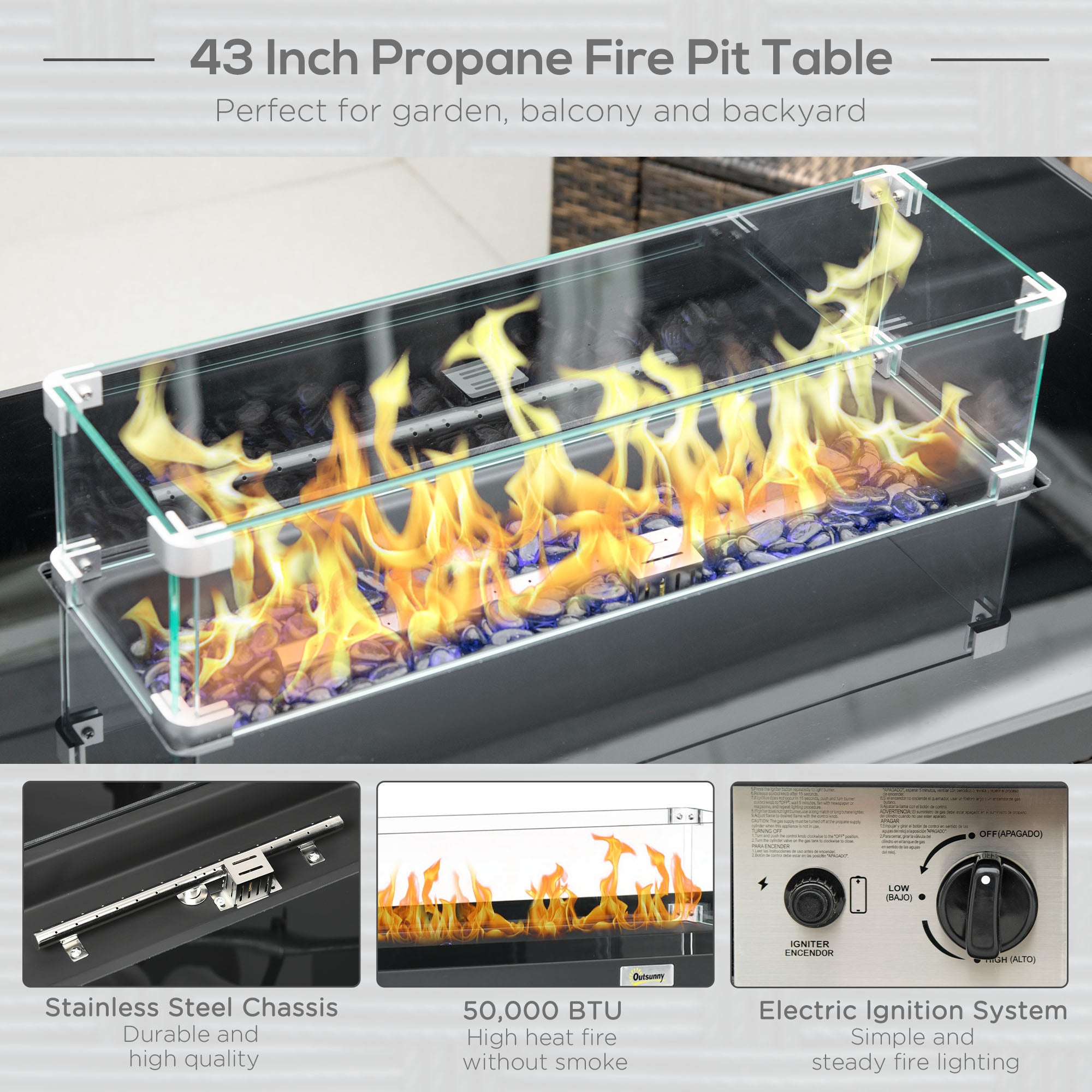 Propane Fire Pit Table 43