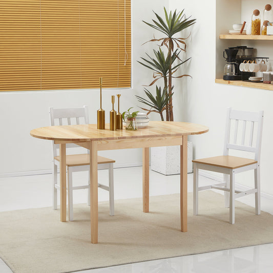 Solid Wood Kitchen Table, Drop Leaf Tables for Small Spaces, Folding Dining Table, Natural Bar Tables & Dining Tables Natural  at Gallery Canada