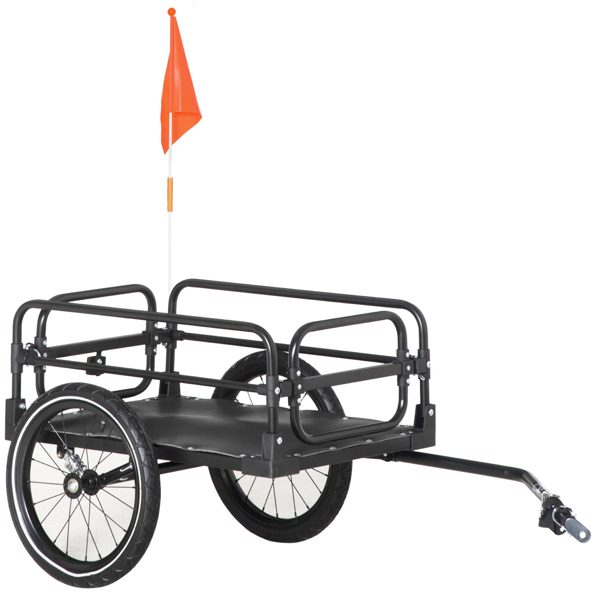 Bike Trailer, Bicycle Cargo Carrier with Suspension, Triple Safety Features, 16