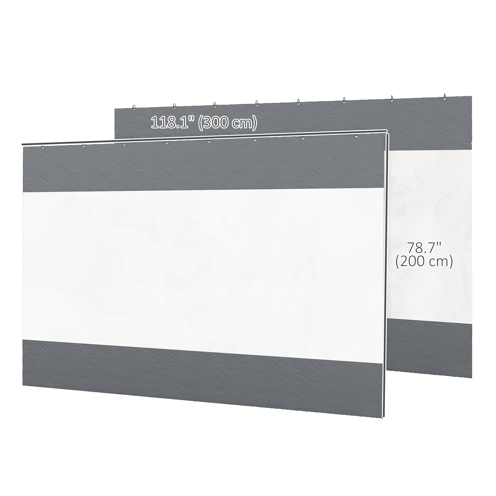Pergola Gazebo Curtains for 10' x 10' Pergola, 2 Pack Side Panels Replacement with Large Windows and Zipped Doors Gazebo Sidewalls at Gallery Canada