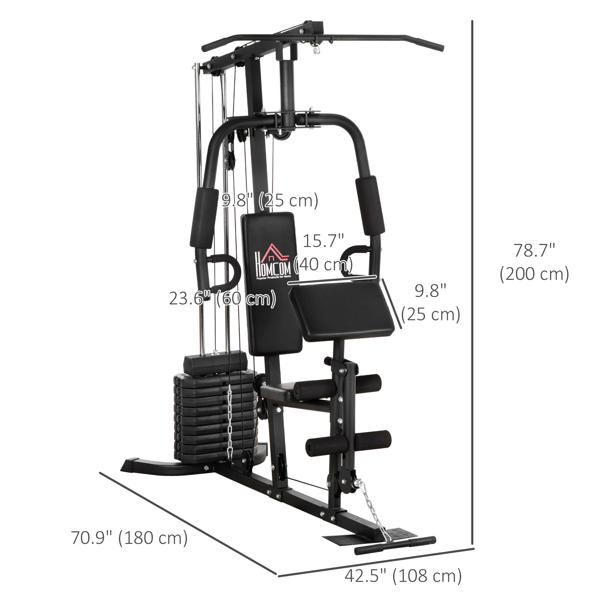 Multi-Exercise Home Gym Station with 99lbs Weight Stack, for Full Body Workout Power Towers   at Gallery Canada