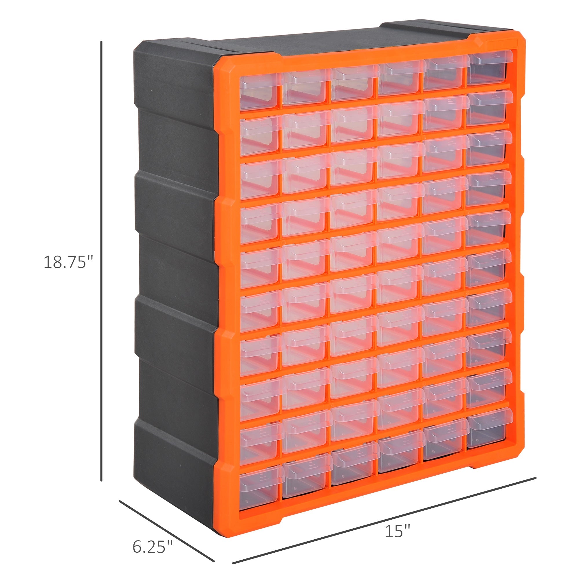 60 Drawers Parts Organizer Desktop or Wall Mount Storage Cabinet Container for Hardware, Parts, Crafts, Beads, or Tools, Orange Tool Organizers   at Gallery Canada