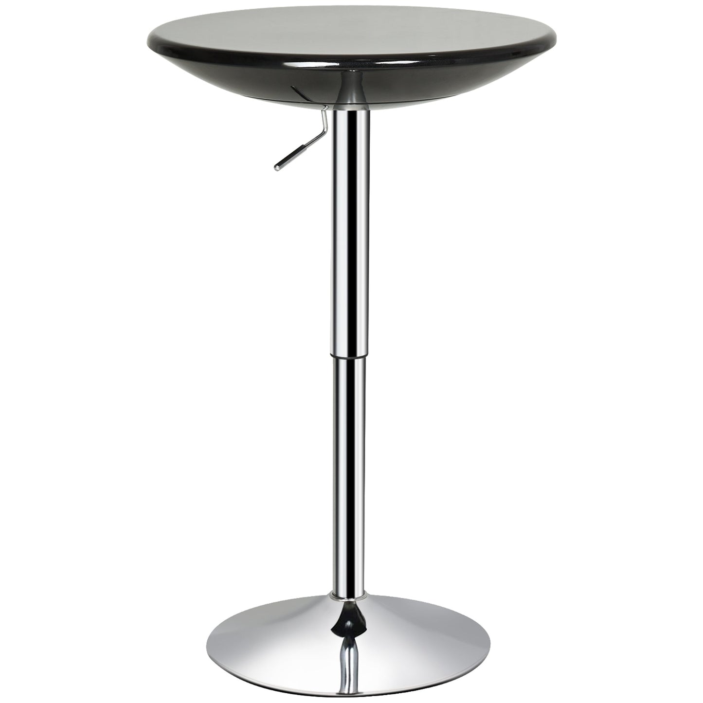 Round Cocktail Bar Table Metal Base Tall Bistro Pub Table Adjustable Counter Height Black Silver Bar Tables & Dining Tables   at Gallery Canada