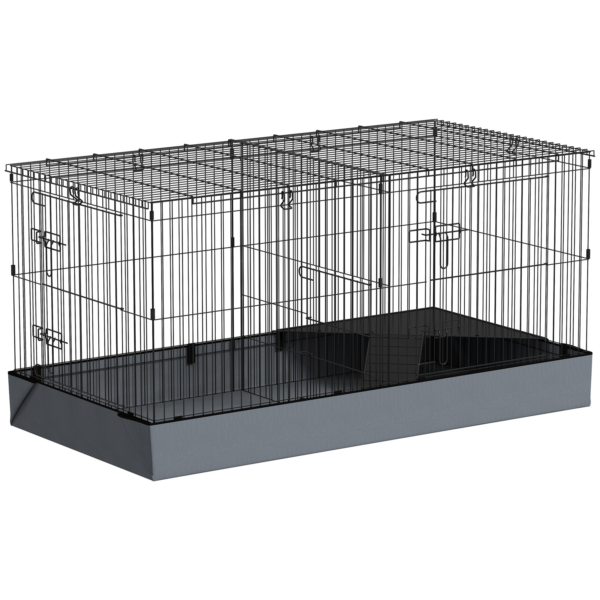 Guinea Pig Cage with Removable Top, 2 Separate Area, Waterproof Bottom Liner, Ramp, Perch, for Rabbits, Hedgehogs Houses & Habitats at Gallery Canada