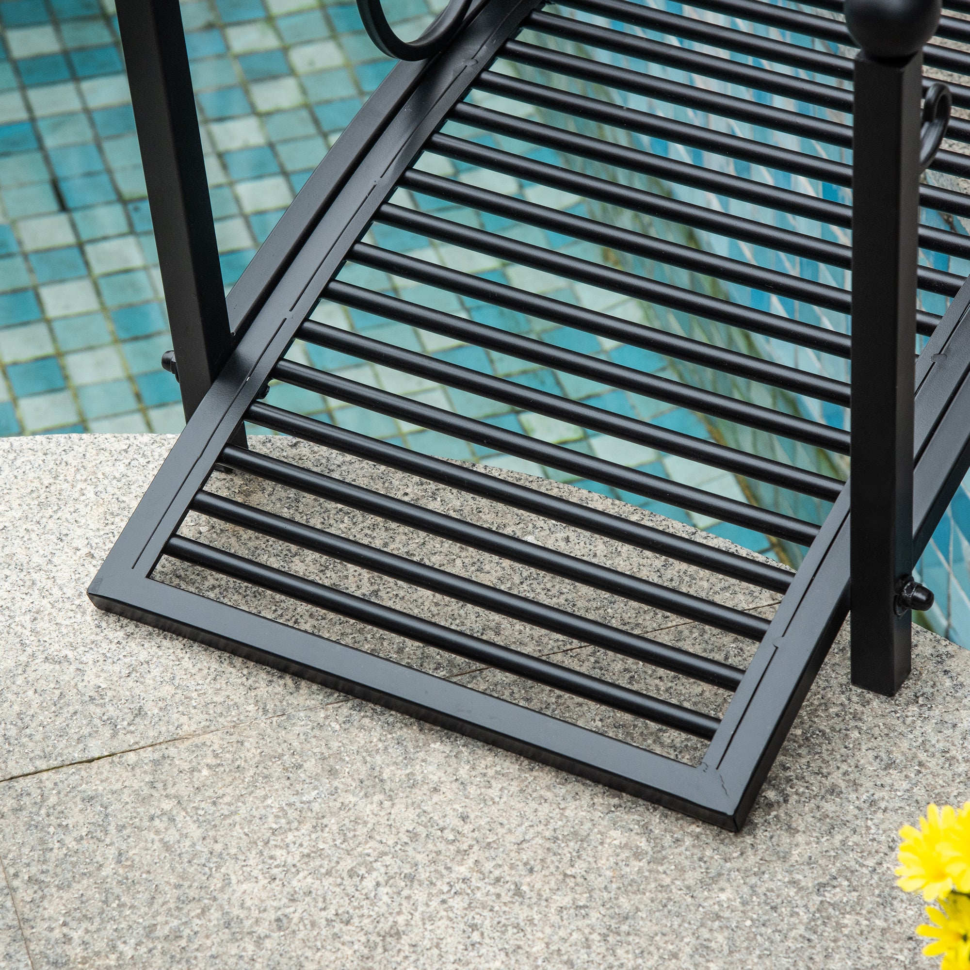 Garden Bridge 3.3FT, Decorative Classic Backyard Pond Bridge with Safety Railings Black Garden Decor at Gallery Canada