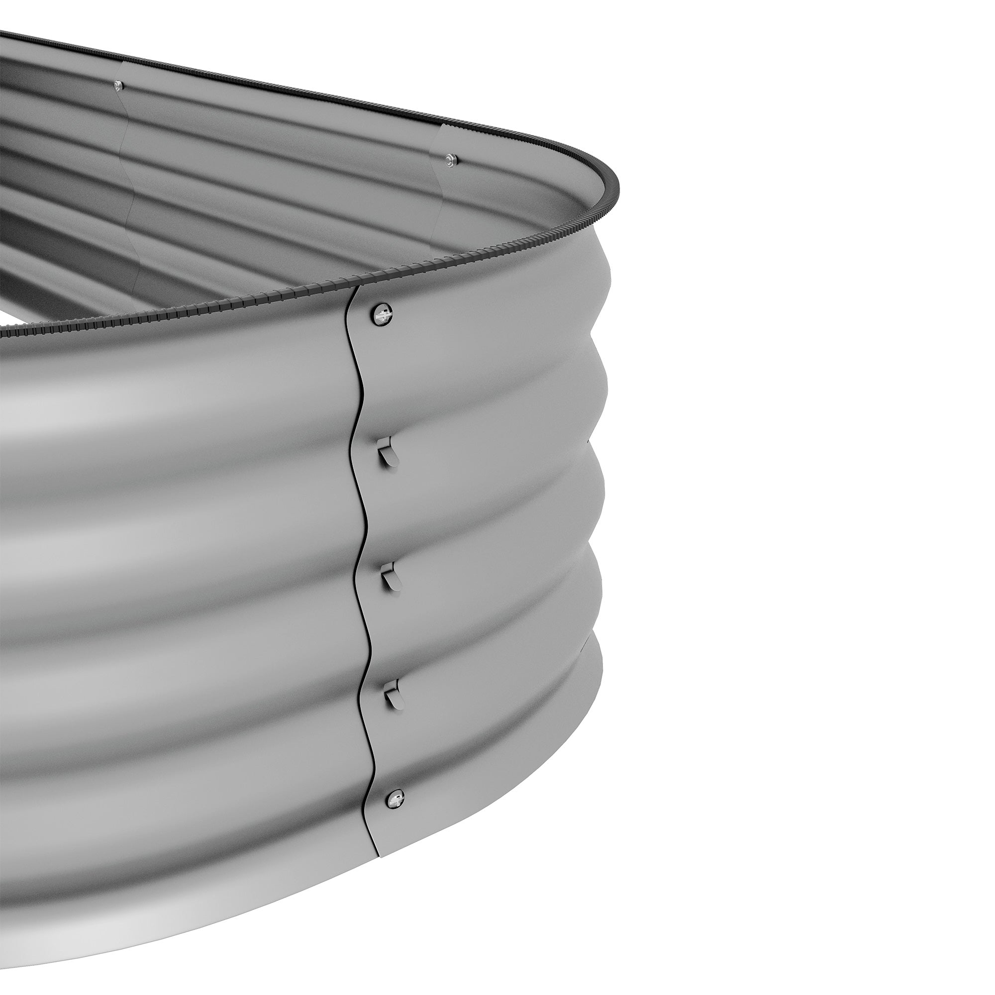 4.9 x 2 x 1ft Galvanized Raised Garden Bed Kit, Metal Planter Box with Safety Edging, Silver Galvanized Planter Boxes at Gallery Canada