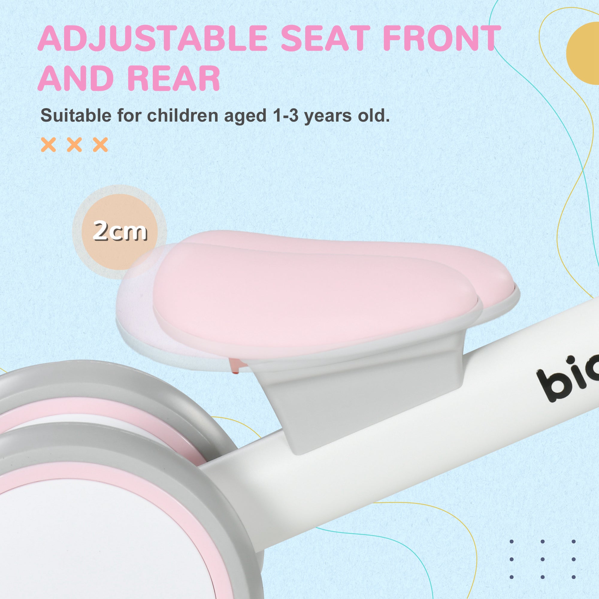 Toddler Balance Bike for 12–36 Months with Adjustable Seat, Removable Basket, 4 Silent Wheels, Pink Riding & Rocking Toys at Gallery Canada