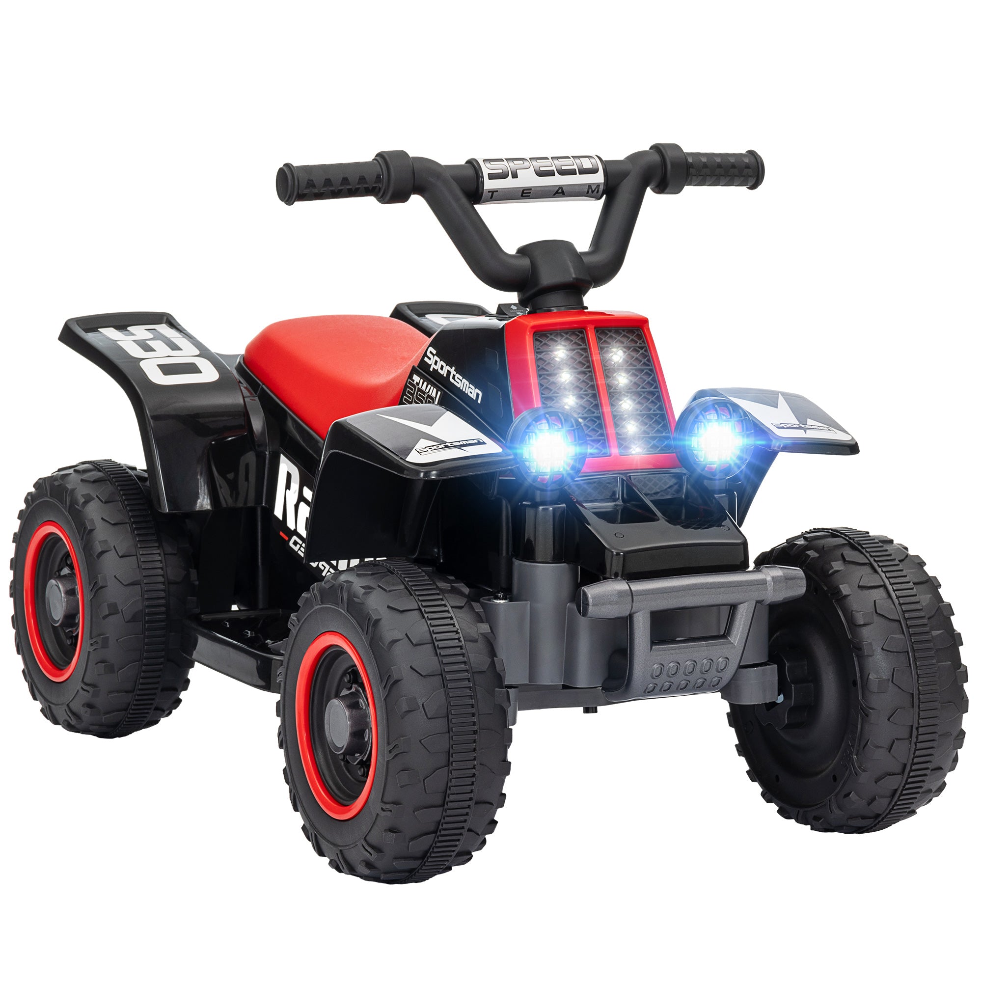 6V Kids ATV Quad, 4 Wheeler Battery Powered Electric Ride on Car w/ Lights, Forward Backward, for 3-6 Years, Black Electric Toy Cars   at Gallery Canada