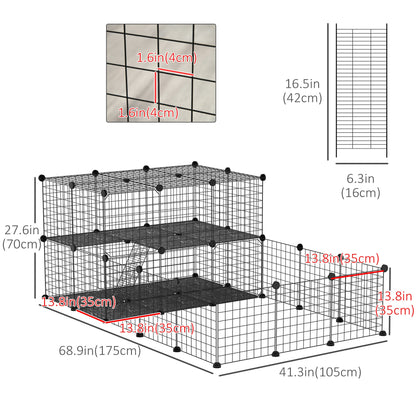 46-Panel Small Animal Cage with Door for Rabbits, Guinea Pigs, Black Houses & Habitats   at Gallery Canada