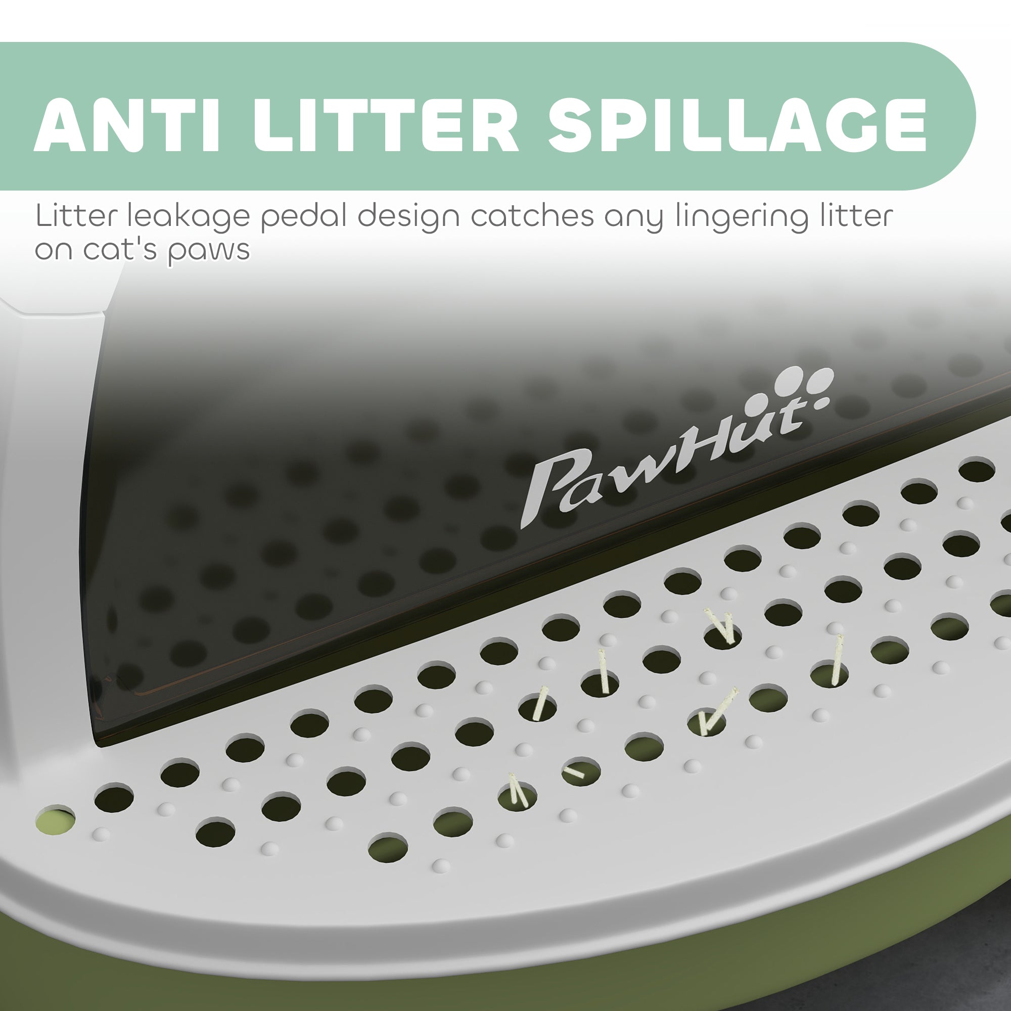 Cat Litter Box with Lid, Front Door Flap, Scoop, Handle, Easy Clean, for Small and Medium Cats, Green Cat Litter Box Enclosures at Gallery Canada