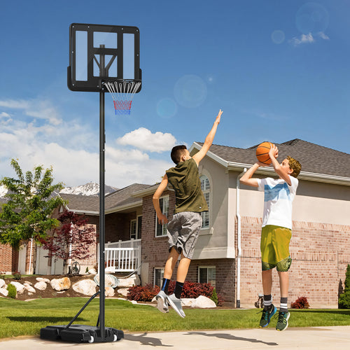 5ft-10ft Height Adjustable Basketball Hoop Stand, Portable Basketball System with Wheels and 43