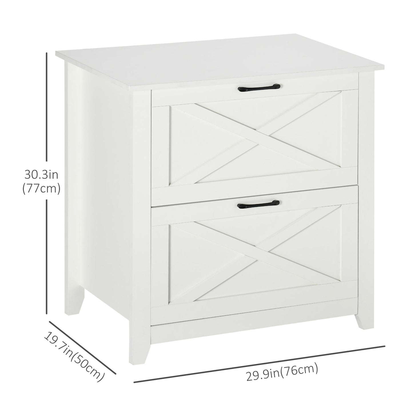 Vertical File Cabinet with Hanging Bars for A4 Size for Home Office, 29.9"x 19.7"x 30.3", White Office Cabinets & Cupboards   at Gallery Canada