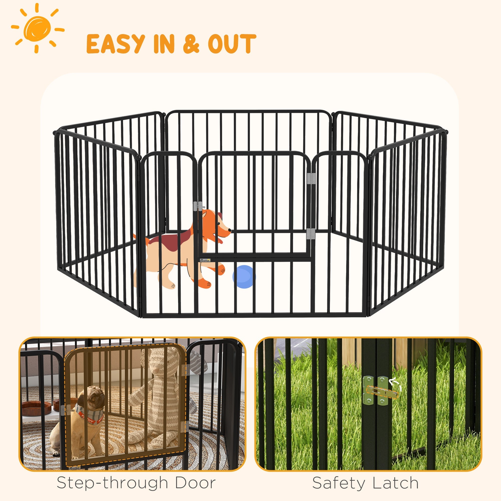 Dog Fence Outdoor 6 Panels 24