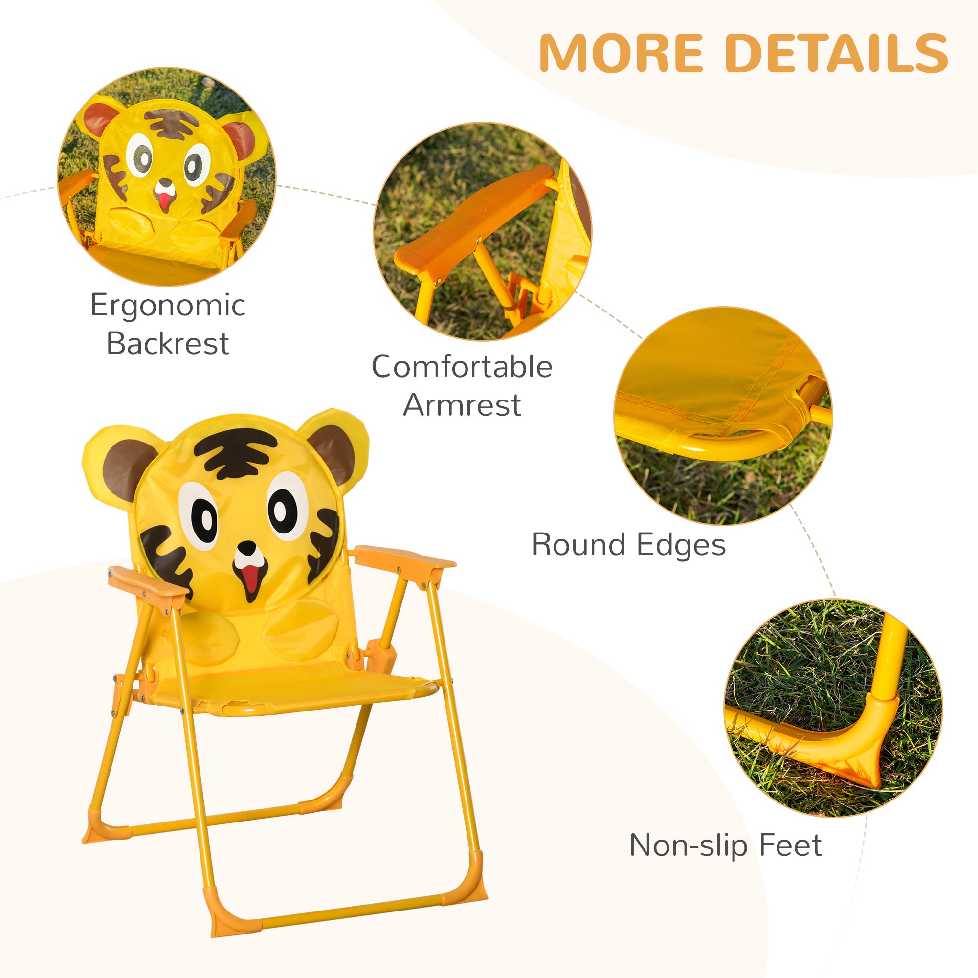 Kids Folding Picnic Table and Chair Set Pattern Outdoor Garden Patio Backyard with Removable &; Height Adjustable Sun Umbrella Yellow Kids Outdoor Furniture at Gallery Canada