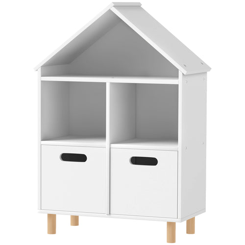 3 Tier Kids Bookshelf with Two Drawers, for Bedroom, Kids Room, White