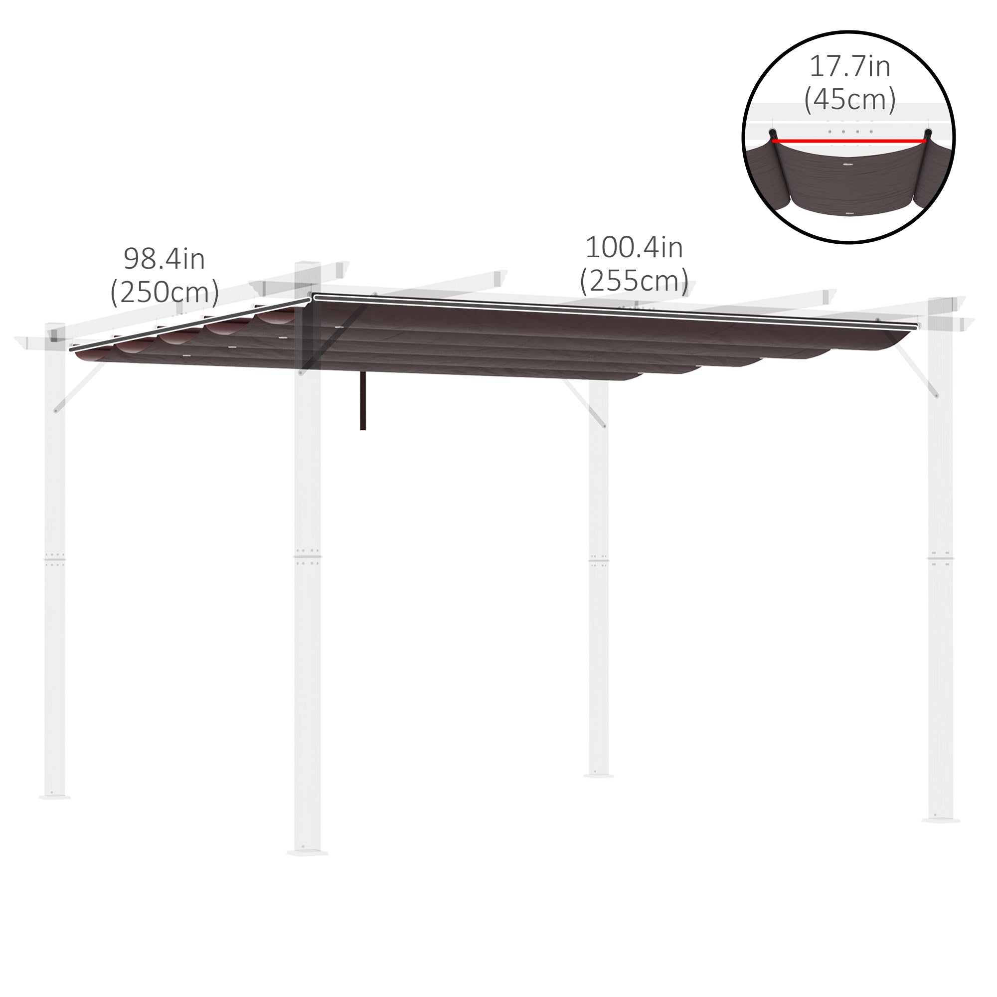 Retractable Replacement Pergola Canopy for 9.8' x 9.8' Pergola, Pergola Cover Replacement, Coffee Gazebo Canopy Replacement   at Gallery Canada