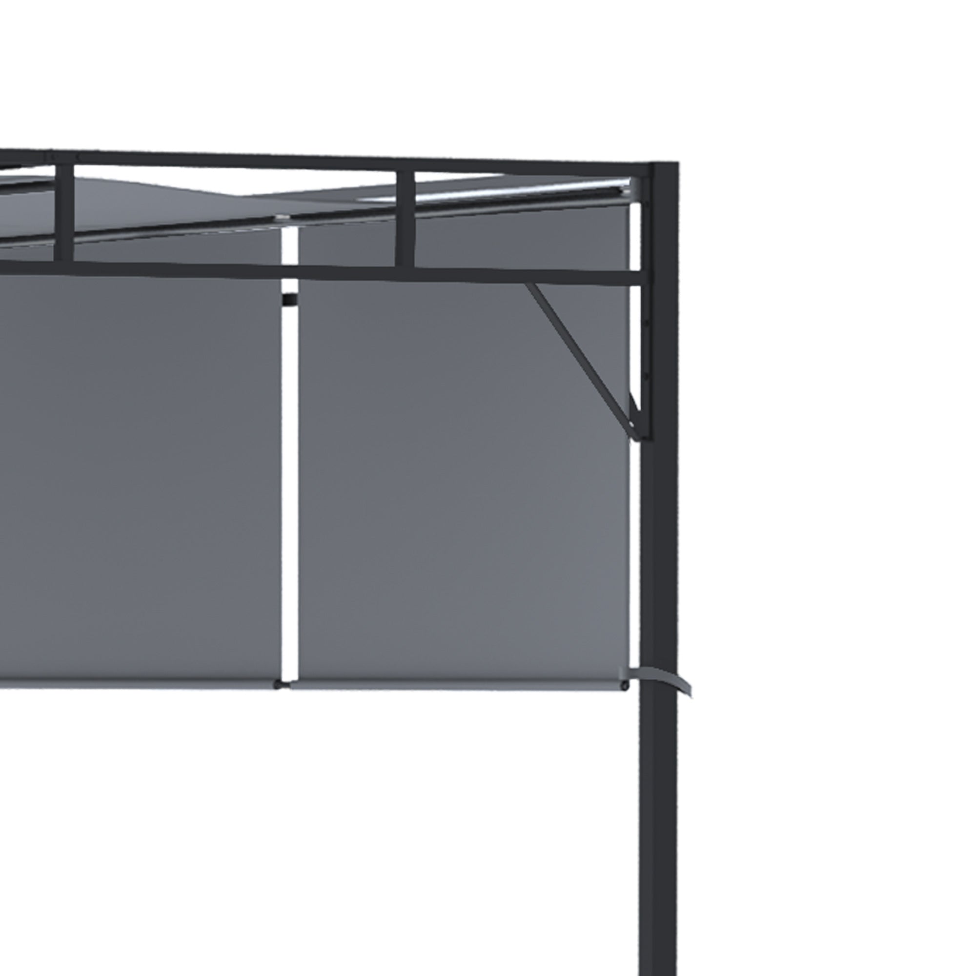 10' x 10' Retractable Pergola Canopy, Patio Gazebo Sun Shelter with Steel Frame for Garden, Lawn, Backyard and Deck, Dark Grey Pergolas at Gallery Canada