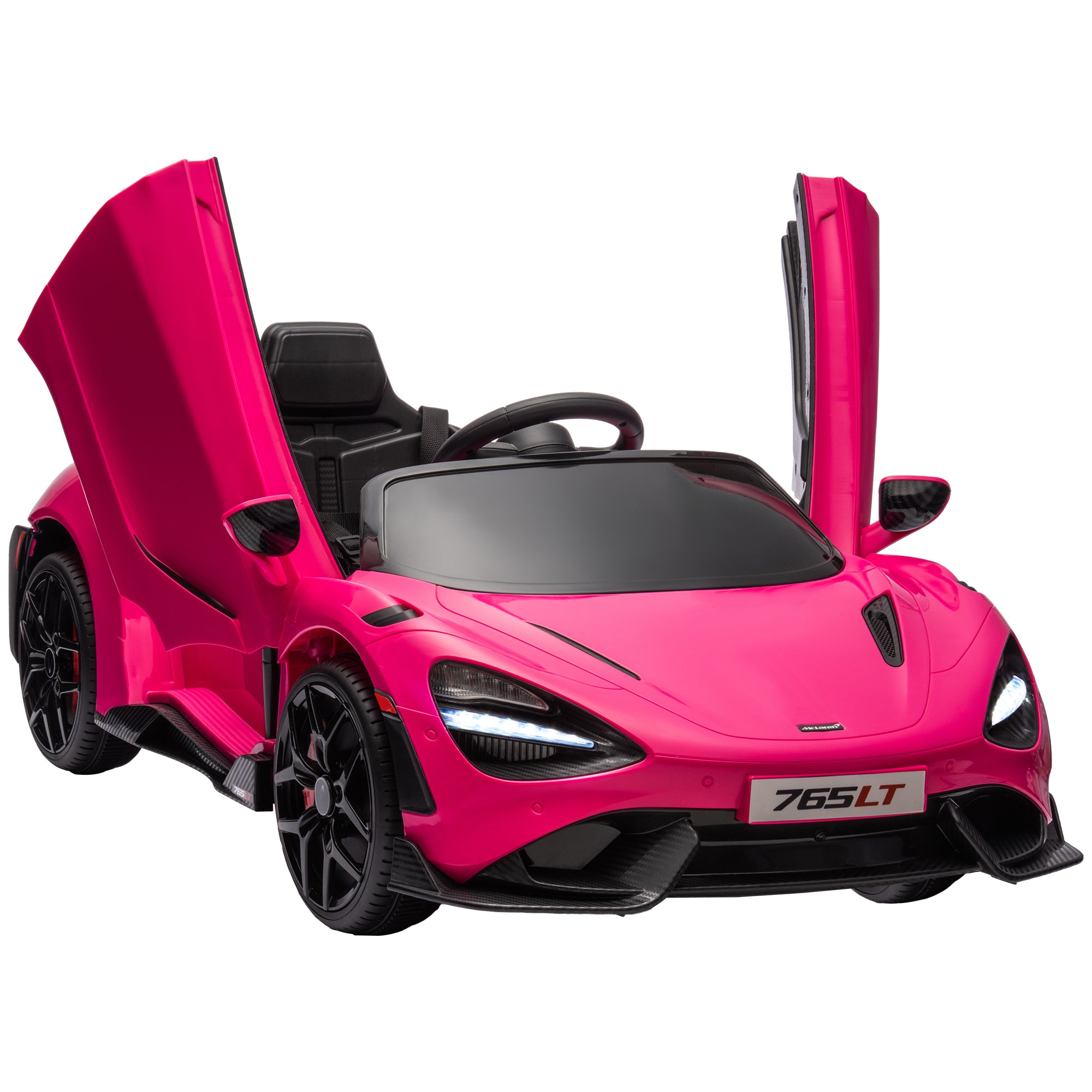 McLaren 765LT Licensed 12V Kids Electric Car w/ Scissor Doors, Training Wheels, Remote, Slow Start, Music Horn Pink Electric Toy Cars   at Gallery Canada