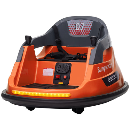 Bumper Car 12V 360° Rotation Electric Car for Kids, with Remote, Safety Belt, Lights, Music, for 1.5-5 Years Old, Orange Electric Toy Cars Orange  at Gallery Canada