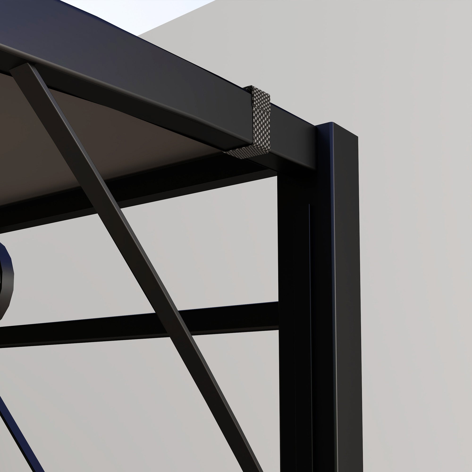 10x8ft Patio Metal Gazebo with Extendable Side Awning, Outdoor Shelter Shade Canopy Deck Awning, Brown Pergolas at Gallery Canada