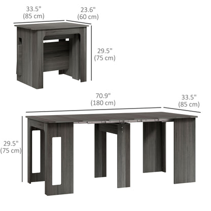 Foldable Table, Extendable Dining Table, Kitchen Table for Small Spaces, Seats up to 6 People, Grey Dining Tables   at Gallery Canada