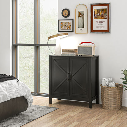 Sideboard Buffet, Kitchen Storage Cabinet with Barn Door and Adjustable Shelves, Storage Pantry, Black Oak Bar Cabinets   at Gallery Canada