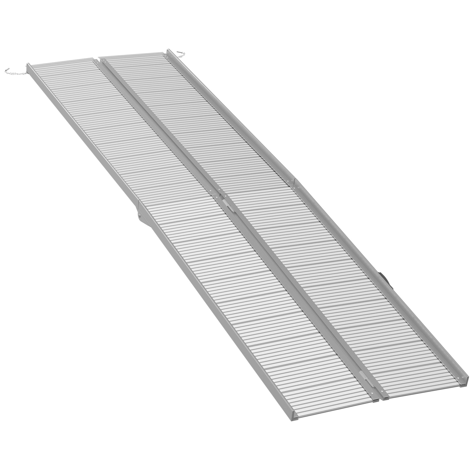 10' Foldable Handicap Ramp for Home, Steps, Doorways, Aluminum Wheelchair Ramp, Textured Threshold Ramp, Silver Knee Walker & Wheelchair Ramps at Gallery Canada