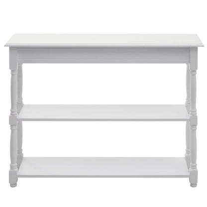 Console Table Modern Sofa Table with 2 Tier Shelves for Living Room, Entryway, Bedroom, Grey Console Tables   at Gallery Canada